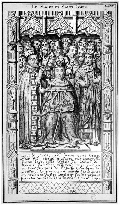 La Consagración de San Luis en 1226, siglo XVI-XVII de French School