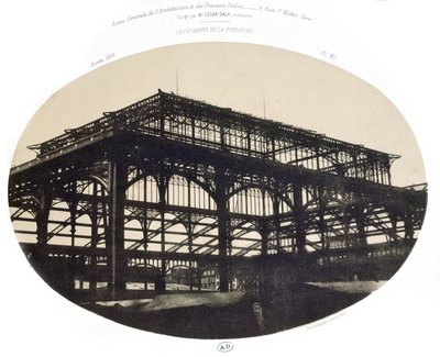 La Construcción del mercado central de Les Halles, de Revue générale de l