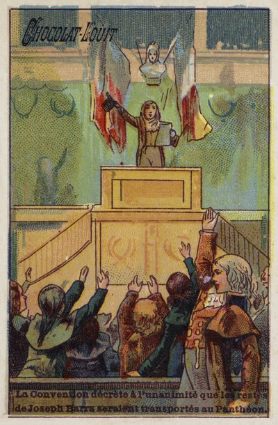 La Convención decreta unánimemente que los restos de Joseph Bara sean llevados al Panteón, 1793 de French School