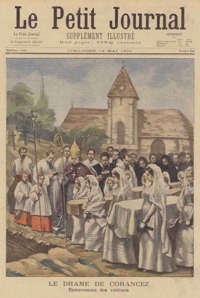 Los asesinatos de Corancez; entierro de las víctimas de French School