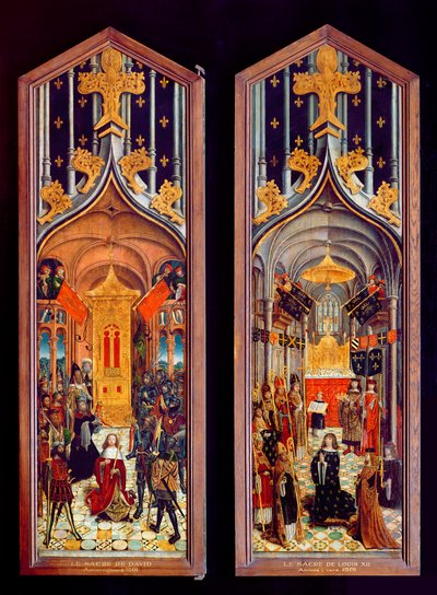 La coronación de David y Luis XII (1462-1515) 1501 de French School