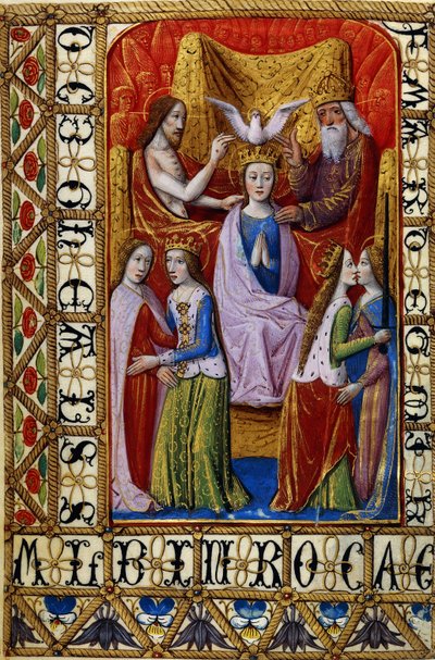 La coronación de la Virgen por la Santísima Trinidad, c.1500 de French School