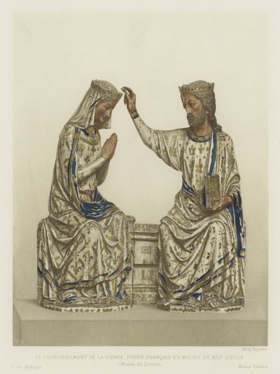 La Coronación de la Virgen, marfil, francés, mediados del siglo XIII de French School
