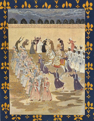 El cortejo de Aladino, ilustración para Aladino, de Las mil y una noches, 1895 de French School