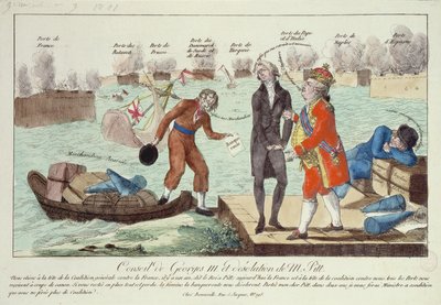 El consejo de Jorge III (1738-1820) y la desolación de William Pitt (1759-1806) el Joven, 1801 de French School