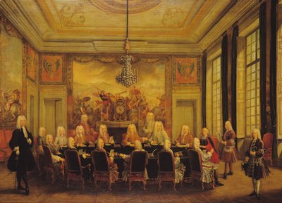 El Consejo de Regencia para la Minoría de Luis XV (1710-74) 16 de septiembre de 1715 de French School