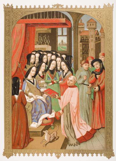 La Corte de María de Anjou (1404-63) facsímil de una miniatura de 