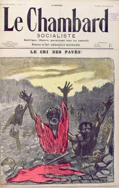 El Grito de los Pobres, portada de la revista Le Chambard Socialiste, 3 de febrero de 1894 de French School