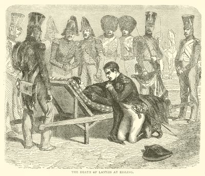 La muerte de Lannes en Essling (grabado) de French School