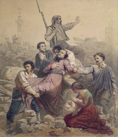 La muerte de Monseigneur Affre (1793-1848) 25 de junio de 1848 de French School