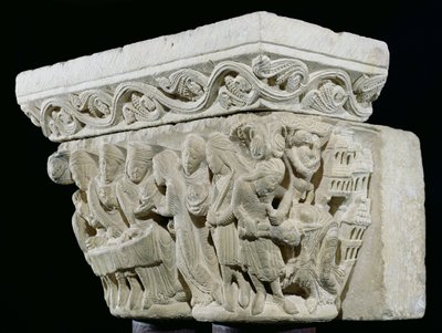 La muerte de San Juan Bautista, relieve de un capitel de French School