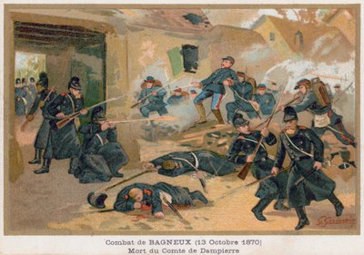 La muerte del conde de Dampierre durante los combates en Bagneux de French School