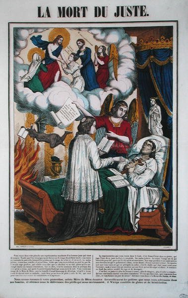 La muerte del hombre justo y el ángel llevándolo al cielo, mediados del siglo XIX de French School