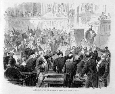 La declaración de guerra de 1870: sesión del 15 de julio en el Senado - en “Le Monde Illustré” de French School