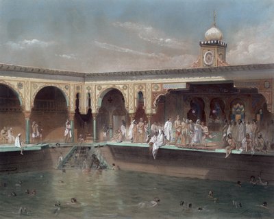 Los Baños Deligny, París, 1842 de French School