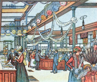 La Tienda por Departamentos, ilustración de Cours Schweiter, c.1900 de French School