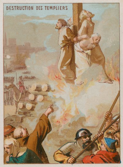 La destrucción de los Caballeros Templarios de French School