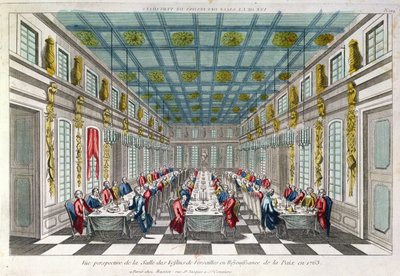 El comedor en Versalles en 1763 de French School