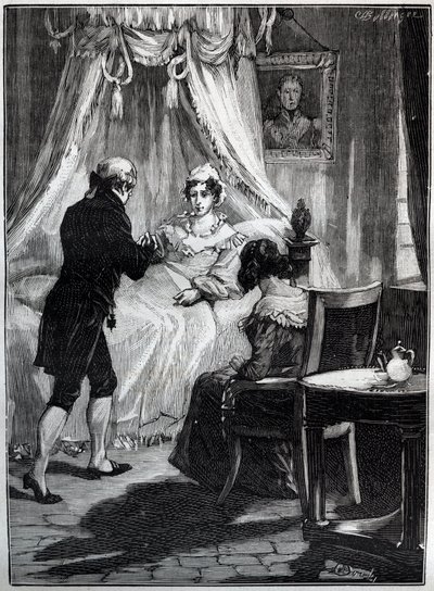 La Duquesa de Berry (Marie Caroline, Princesa de las Dos Sicilias, Duquesa de Berry (1798-1870) en la Fortaleza de Blay recibe al Doctor Louis Charles Deneux (1767-1846) - Grabado - de French School