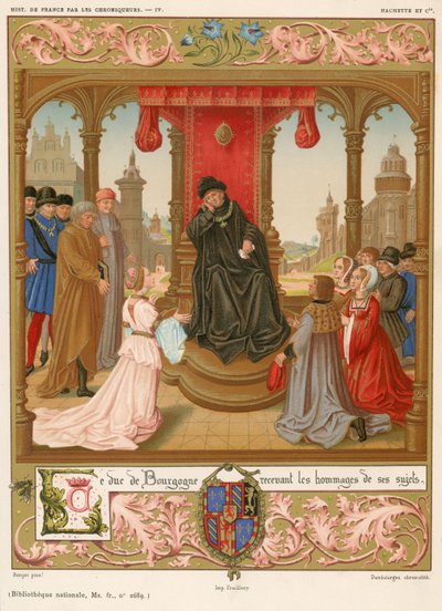 El Duque de Borgoña recibiendo homenaje de sus súbditos de French School
