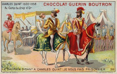 El emperador Carlos V en el Campo del Paño de Oro de French School
