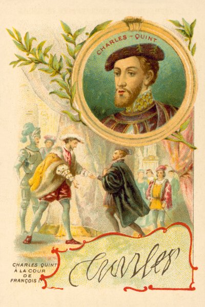 El Emperador Carlos V en la corte de Francisco I de Francia de French School