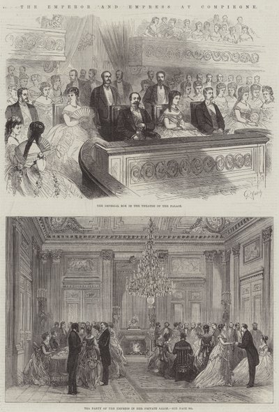 El Emperador y la Emperatriz en Compiègne de French School