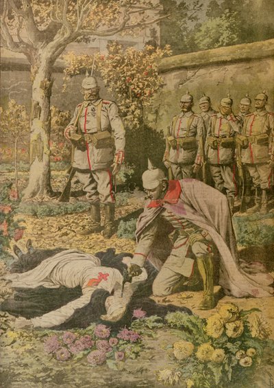 La ejecución de Edith Cavell (1865-1915) de Le Petit Journal, noviembre de 1915 de French School