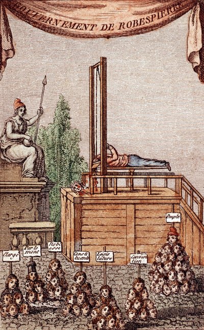 La ejecución de Robespierre, el 28 de julio de 1794 de French School