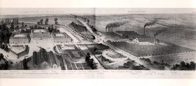 El Familisterio de Guisa, de Solutions Sociales por Jean-Baptiste Andre Godin (1817-88), París, 1871 de French School