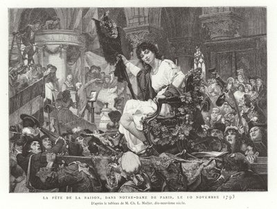 Festival de la Razón en Notre Dame de París, 10 de noviembre de 1793 de French School