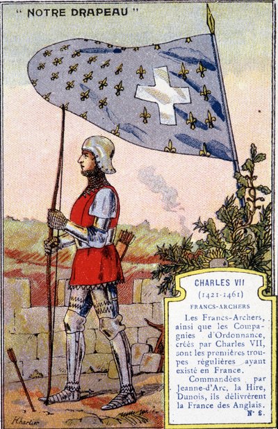 La bandera de los arqueros francos de Carlos VII de French School