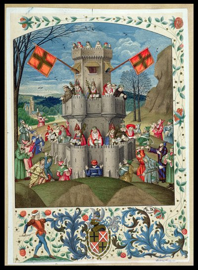 La fortaleza de la fe asaltada por herejes de French School