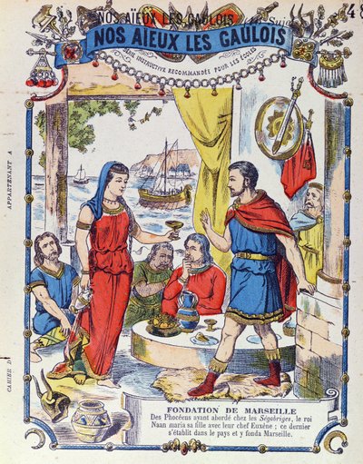 La Fundación de Marsella en 600 a.C., de Nos Aieux les Gaulois de French School