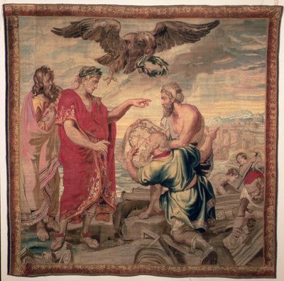 La fundación de Constantinopla, de la serie La Historia del Emperador Constantino, fábrica Raphael de la Planche, París, 1633-68 de French School