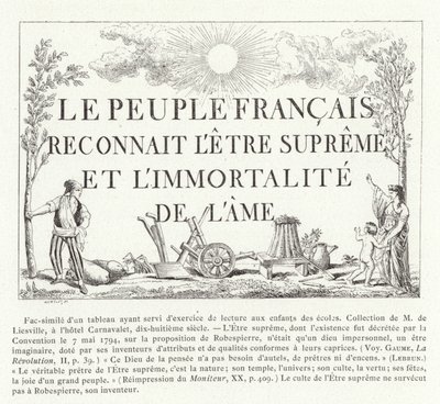 El pueblo francés reconoce al Ser Supremo y la inmortalidad del alma de French School