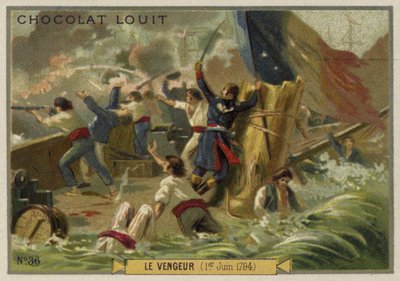 El buque de guerra francés Vengeur en la Batalla de Ushant (Glorioso Primero de Junio), 1794 de French School