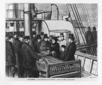 El funeral de David Livingstone: llegada de su cadáver a Southampton de French School