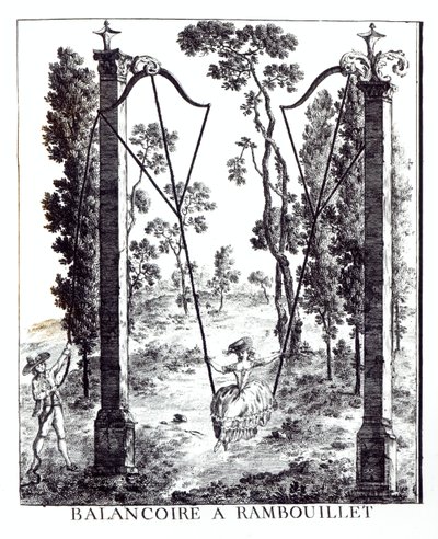El columpio del jardín en Rambouillet, de Details des Nouveaux Jardins a la Mode por George Louis le Rouge, publicado en 1775-78 de French School
