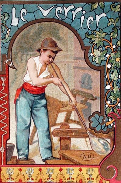 El soplador de vidrio, c.1899 de French School