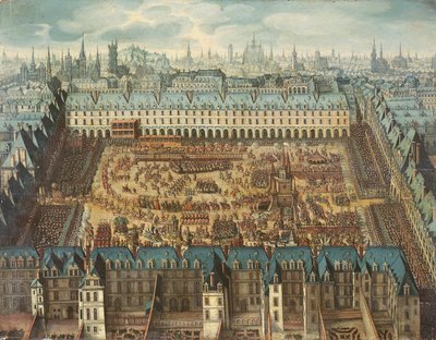 El glorioso torneo de justas de los caballeros en la Place Royale para celebrar el matrimonio de Luis XIII (1601-43) con Ana de Austria (1601-66) 5, 6 y 7 de abril de 1612 de French School