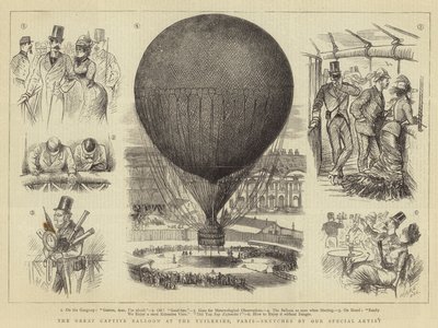 El gran globo cautivo en las Tullerías, París de French School