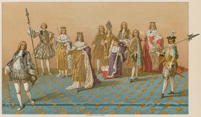 Los grandes oficiales del estado en una coronación de French School