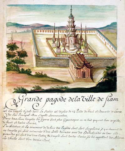 La Gran Pagoda de Siam, de una cuenta de los jesuitas en Siam, 1688 de French School