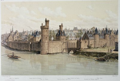 El Hotel y la Torre de Nesles en 1380 - en “París a través de los siglos”, finales del siglo XIX de French School