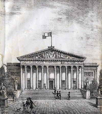 La Casa de los Diputados - "Alphabet Picturesque des Monumens de Paris" c.1840 (grabado) de French School