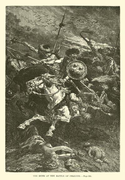 Los hunos en la Batalla de los Campos Cataláunicos de French School