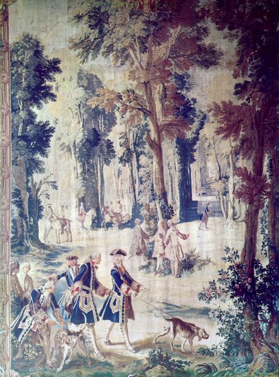 La caza de Luis XV, tapiz, mediados del siglo XVIII de French School