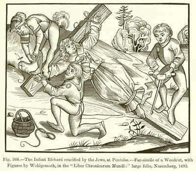 El infante Ricardo crucificado por los judíos, en Pontoise de French School