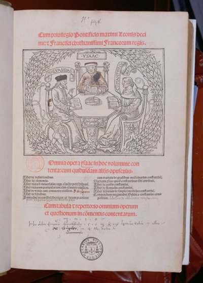 Los Doctores Judíos: Isaac, Constantino y Ali Abbas (Haly Abbas), publicado en Lyon, 1515 de French School